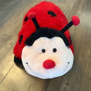 Pillow Pets Ladybug Plush Red Black Spotted Folding Pillow Toy RARE 2010 18 Inch
